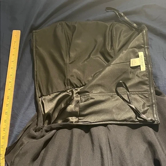 100% Silk WHBM Strapless Black Cocktail Homecoming Dress size 4 natural fibers - Picture 8 of 10